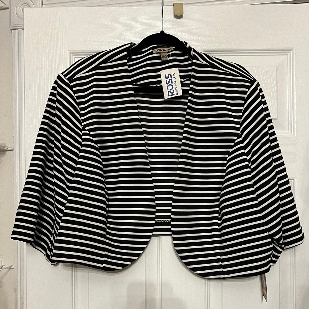 Black/White Striped Blazer